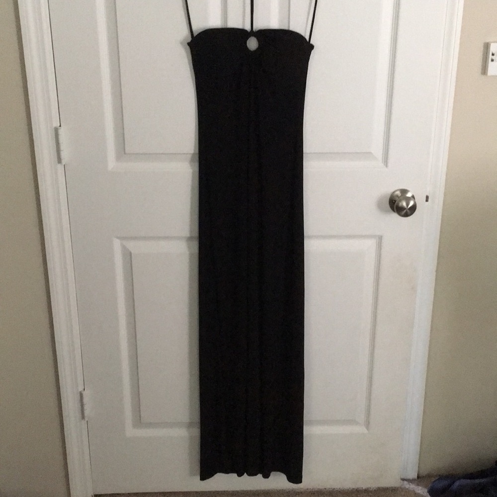 C. Graffiti Sexy and Slinky Long Black Dress